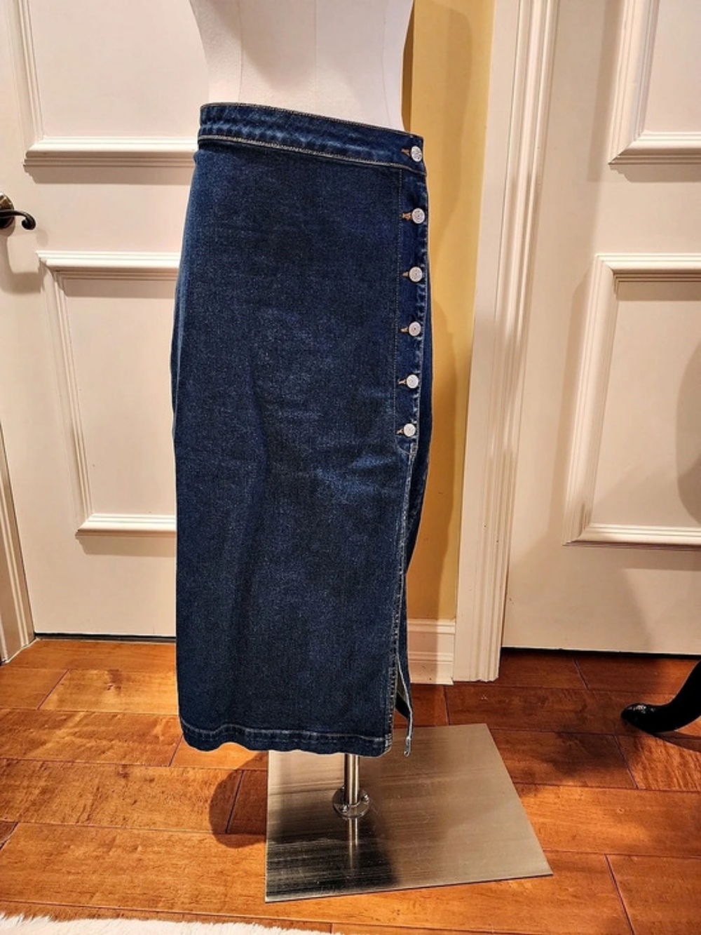 Free People Denim Midi Skirt Size 12 Like New